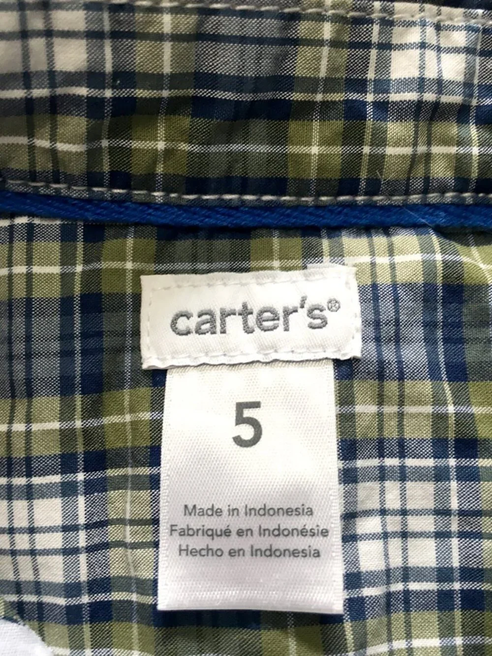 Carter's Boy's Plaid Shirt Size 5